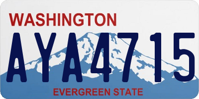 WA license plate AYA4715