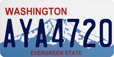 WA license plate AYA4720