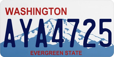 WA license plate AYA4725