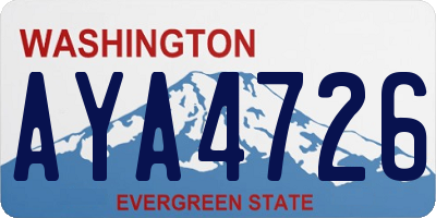 WA license plate AYA4726