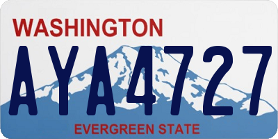 WA license plate AYA4727