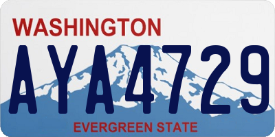 WA license plate AYA4729