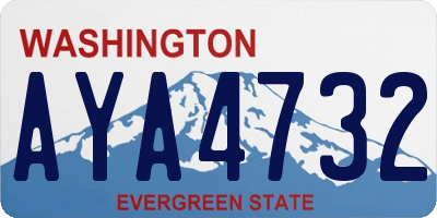 WA license plate AYA4732