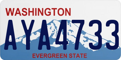 WA license plate AYA4733