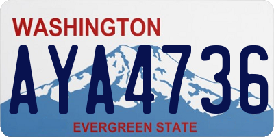 WA license plate AYA4736