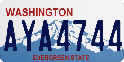 WA license plate AYA4744
