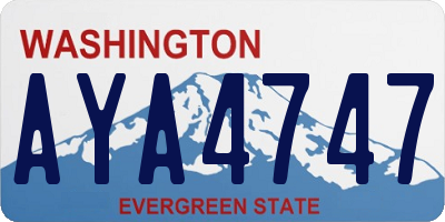 WA license plate AYA4747