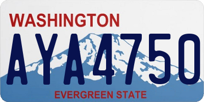 WA license plate AYA4750