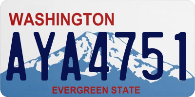 WA license plate AYA4751