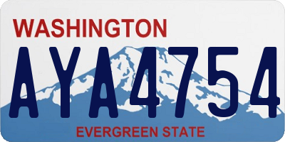 WA license plate AYA4754