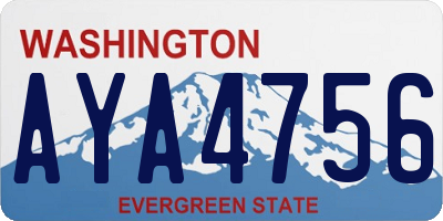 WA license plate AYA4756
