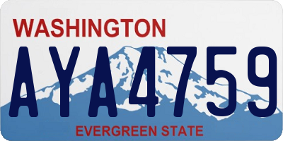 WA license plate AYA4759