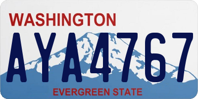 WA license plate AYA4767