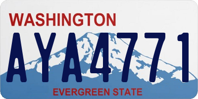 WA license plate AYA4771