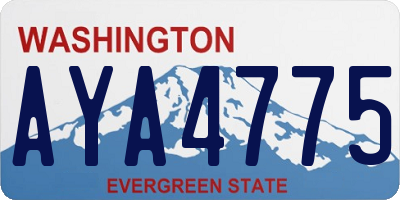 WA license plate AYA4775