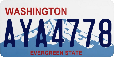 WA license plate AYA4778