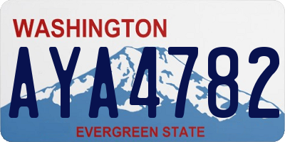 WA license plate AYA4782