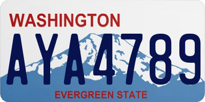 WA license plate AYA4789