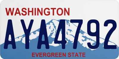 WA license plate AYA4792