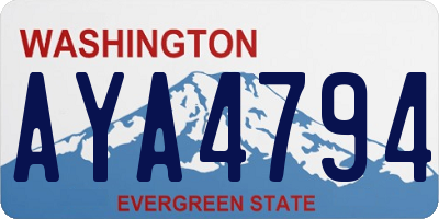 WA license plate AYA4794