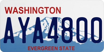 WA license plate AYA4800