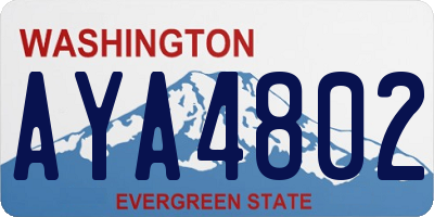 WA license plate AYA4802