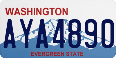 WA license plate AYA4890