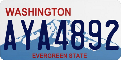 WA license plate AYA4892