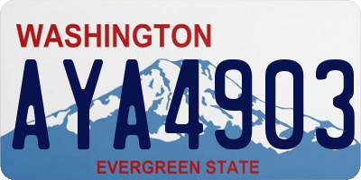 WA license plate AYA4903