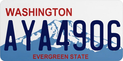 WA license plate AYA4906