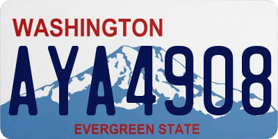 WA license plate AYA4908