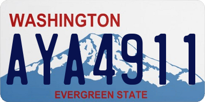 WA license plate AYA4911