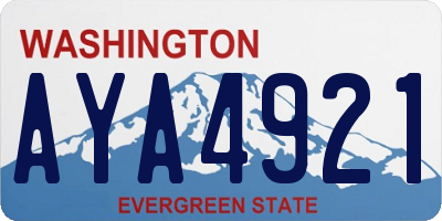 WA license plate AYA4921