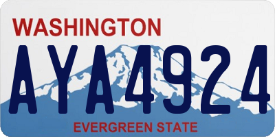 WA license plate AYA4924