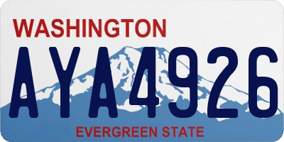 WA license plate AYA4926