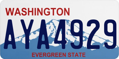 WA license plate AYA4929