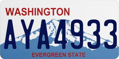 WA license plate AYA4933