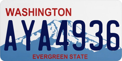 WA license plate AYA4936