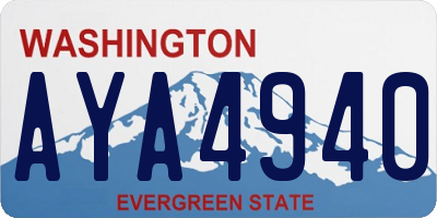 WA license plate AYA4940
