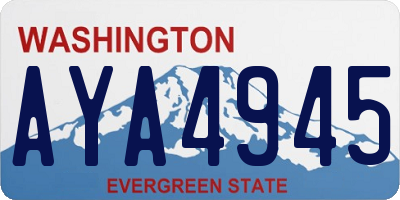 WA license plate AYA4945