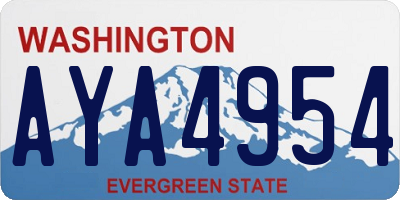 WA license plate AYA4954