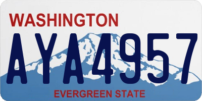 WA license plate AYA4957