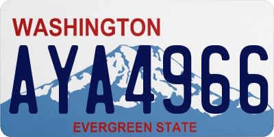 WA license plate AYA4966