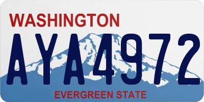 WA license plate AYA4972