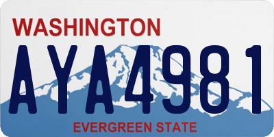 WA license plate AYA4981