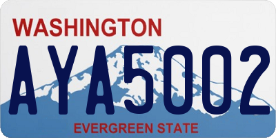 WA license plate AYA5002