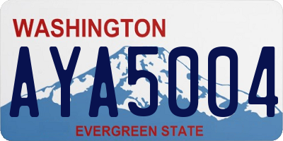 WA license plate AYA5004