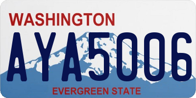 WA license plate AYA5006