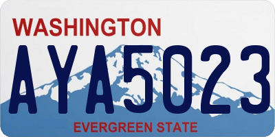 WA license plate AYA5023
