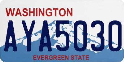 WA license plate AYA5030